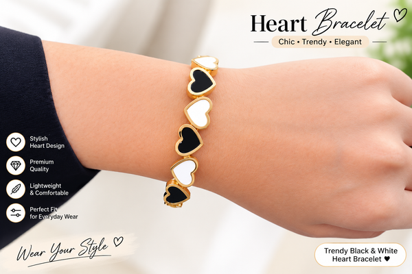 Heart Bracelet for Women – Trendy, Stylish & Elegant Heart Design Bracelet for Everyday Wear & Gifting